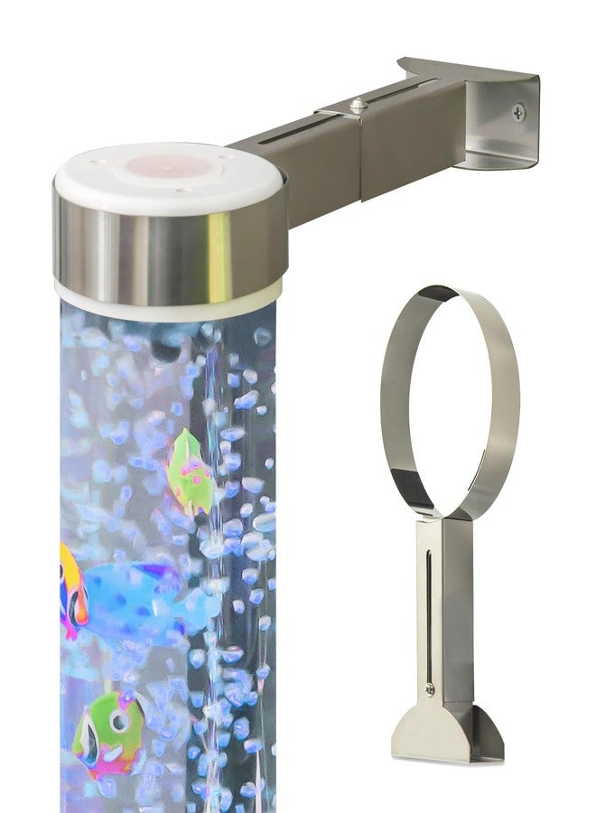 Tenmind Adjustable Stainless Steel Wall Bracket for Aquarium/Bubble Tube Lamps - 15cm Dia Dual-Rail Holder (10-19cm) Child-Safe Anti-Slip Base for Sensory Rooms, Schools, Daycare - Image 1